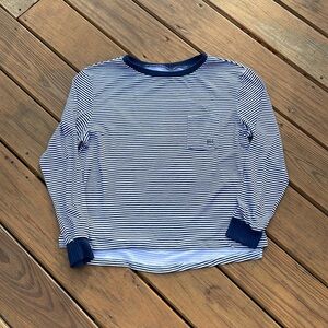 Born Blue & White Striped Ling Sleeve Shirt Medium